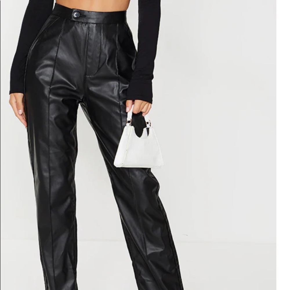 Faux leather pants